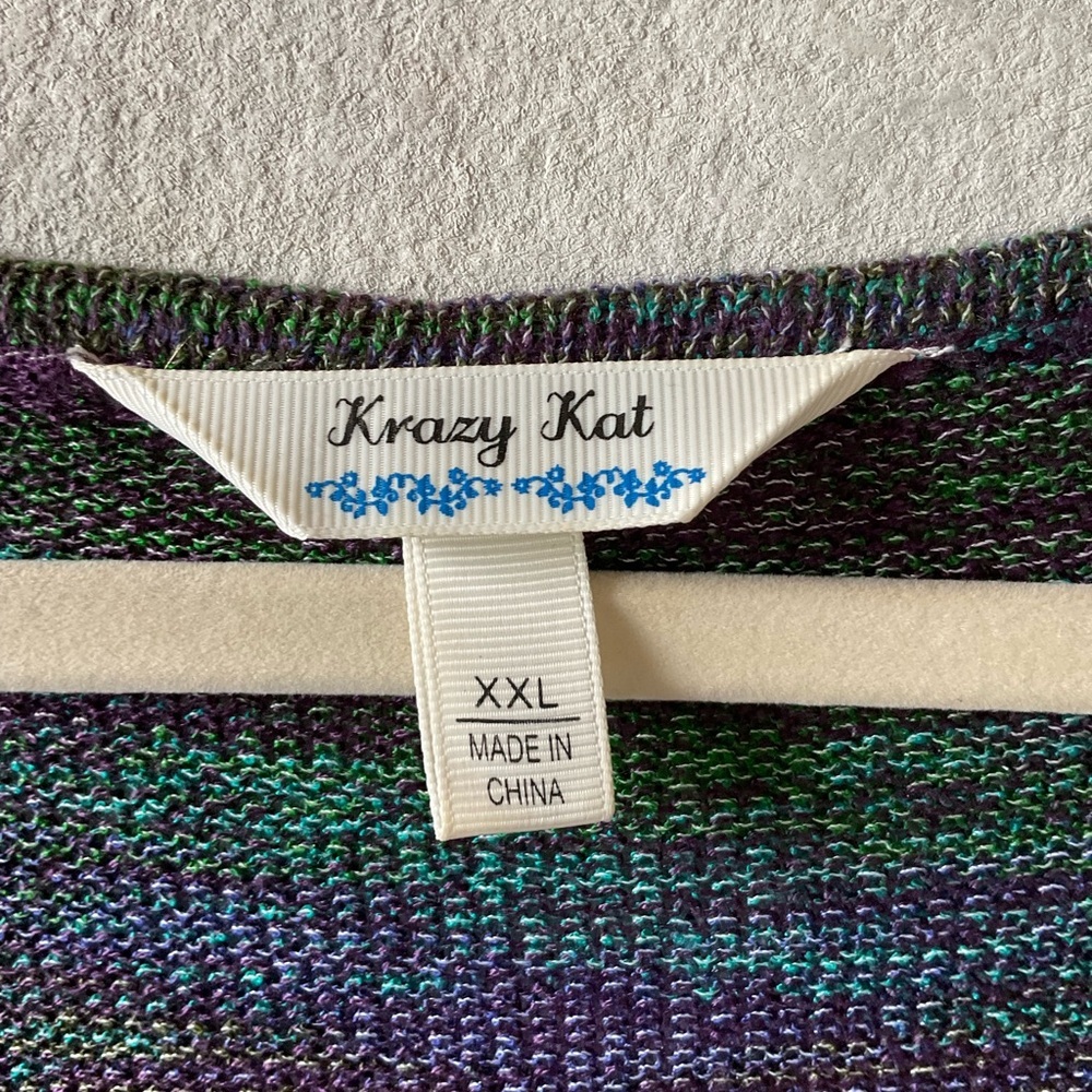 Krazy Kat Multicolor Knit Women's Top. Size XXL - Picture 5 of 8
